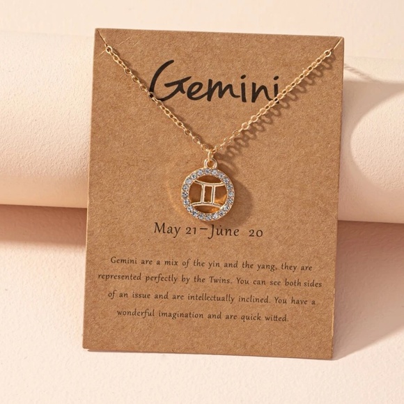 Jewelry - gold tone horoscope pendant boho necklace